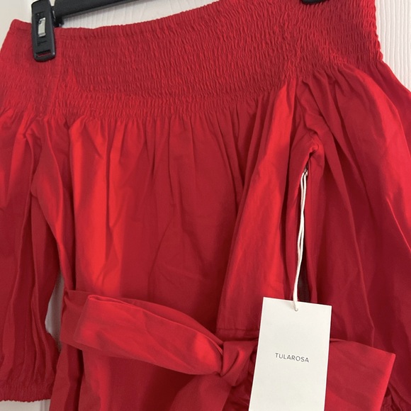 TULAROSA Maida Ruffle Dress in Red Poppy Size S - Picture 7 of 9